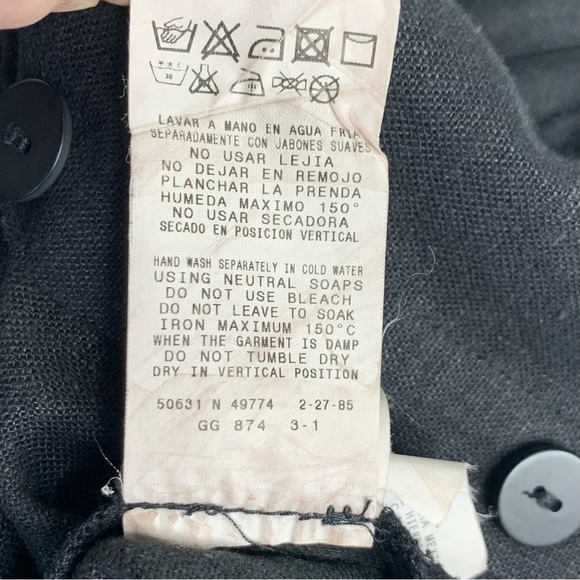 AD ADOLFO DOMINGUEZ Linen Blend Military Style Black Shirt Shacket sz 42‎ S / M - Picture 12 of 12